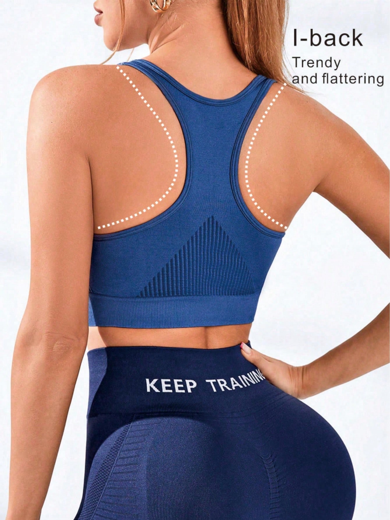 Seamless Ribbed Workout Tank Top - Reggiseno sportivo da donna racerback senza