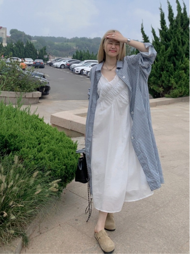 Korean Style A Line Shirt Dress - Completo Chic Taglie Forti: Camicia Lunga