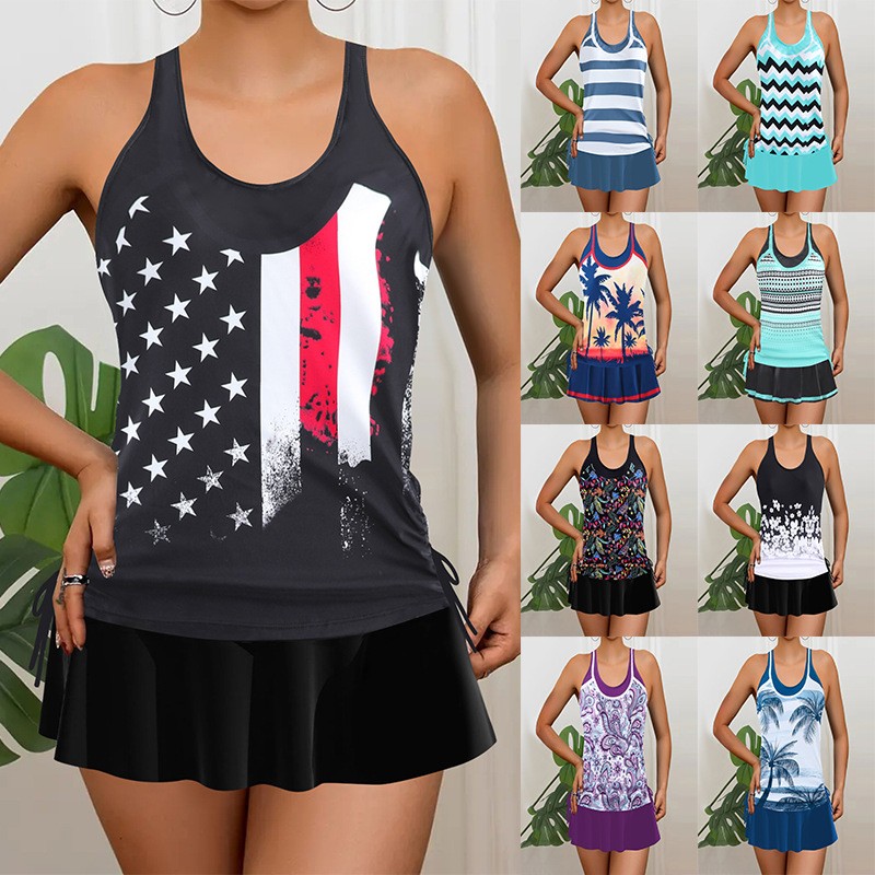 Skirts - Tankini Donna Bikini Senza Maniche con