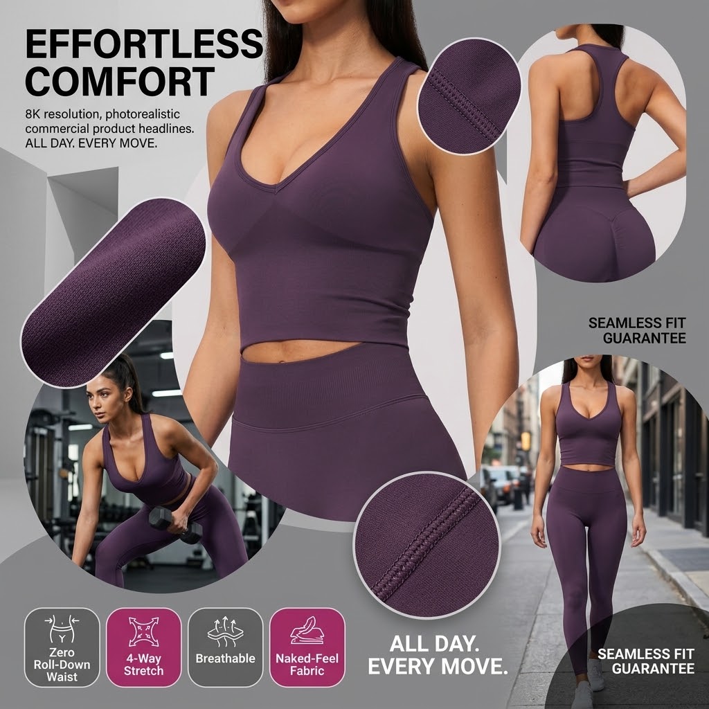 Seamless Ribbed Workout Tank Top - Top Corto da Yoga Senza Cuciture
