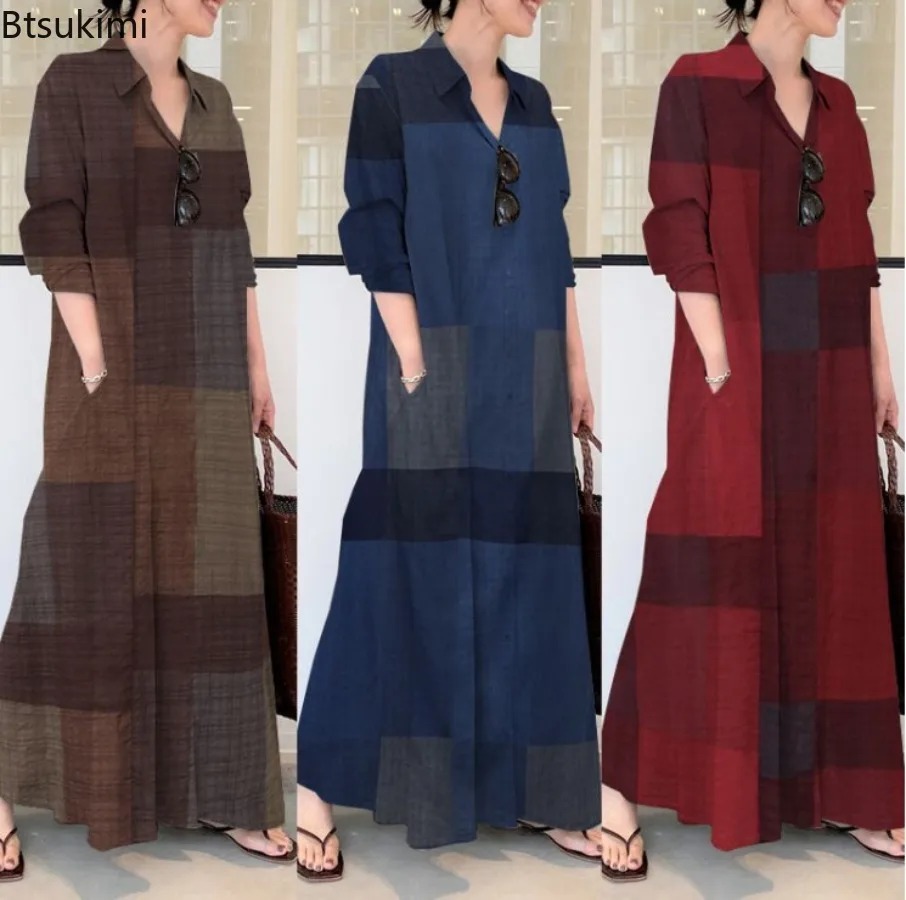 Casual Loose Linen Shirt Dress - Nuovo Abito Camicia alla Moda da