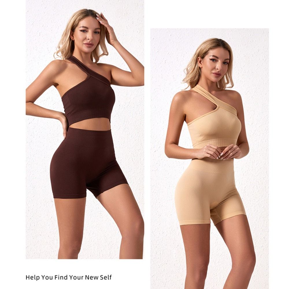 Seamless Ribbed Workout Tank Top - 2 Pezzi Set Sportivo Riutilizzabile Senza