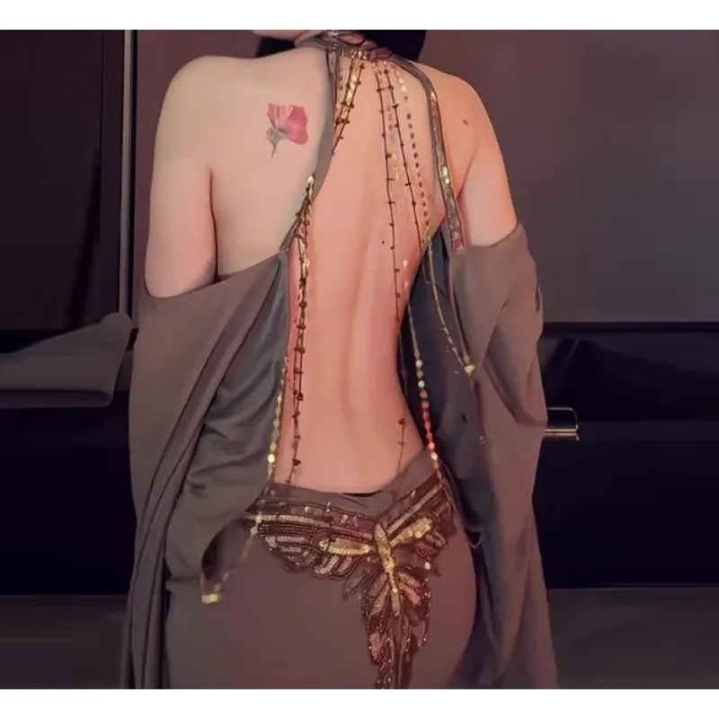 Y2K Backless Halter Mini Dress - Abito Mini Y2K da Donna Stile