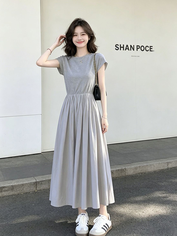Korean Style A Line Shirt Dress - Abito T-shirt estivo da donna taglie