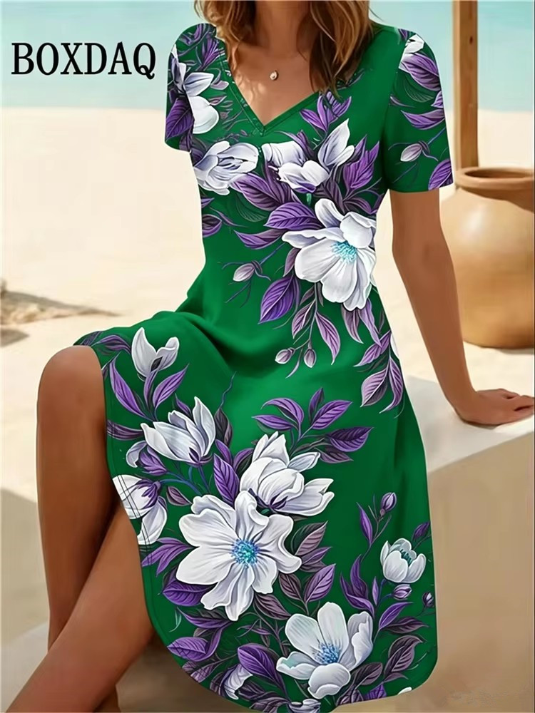 Boho Summer Beach Maxi Dress - Abiti da donna taglie forti 6XL,