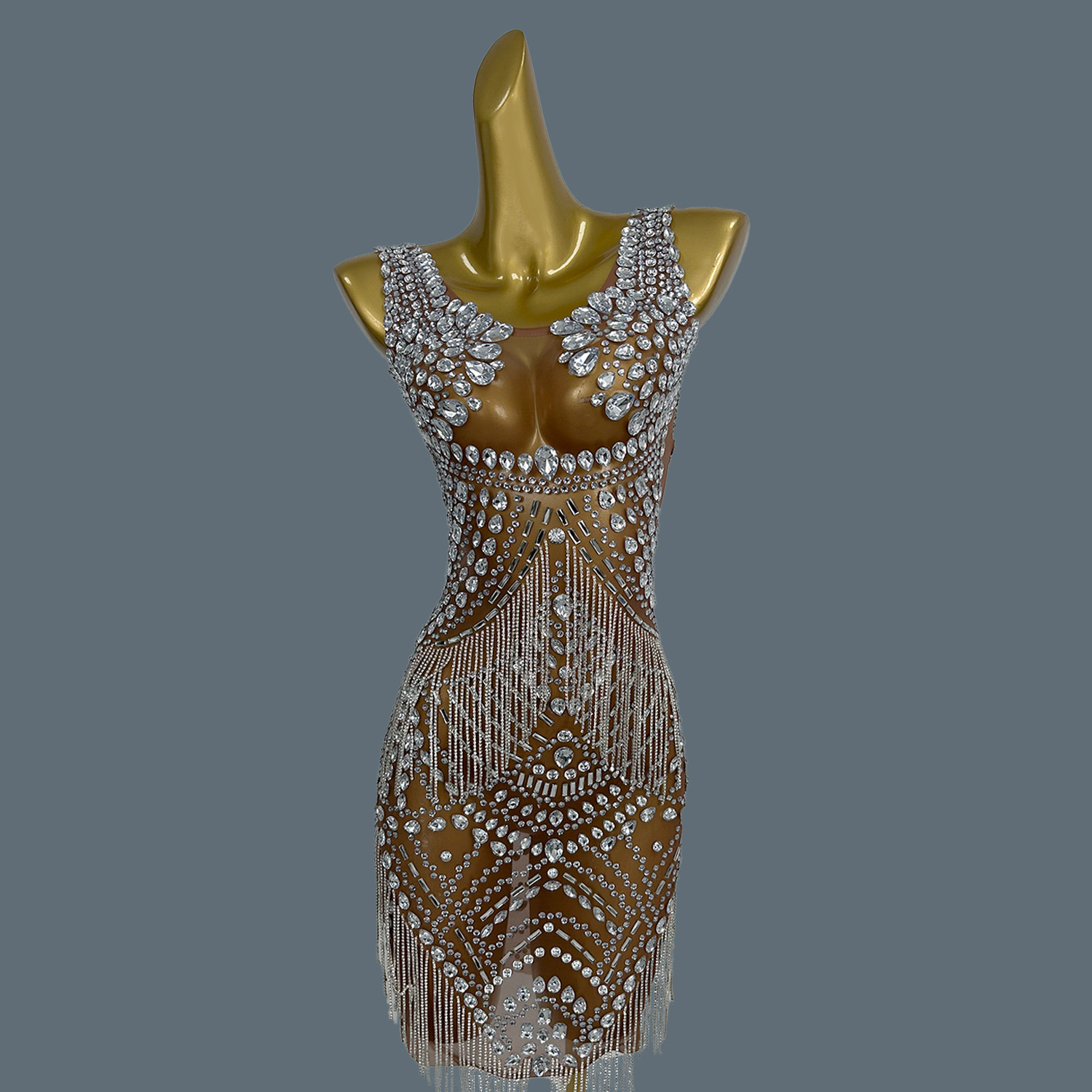Sparkly Rhinestone Club Party Dress - Abiti da Sera Sexy per Donne,