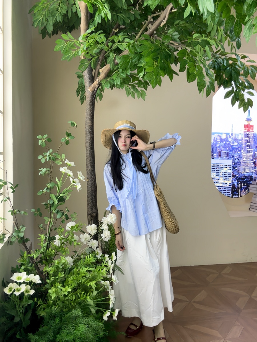 Korean Style A Line Shirt Dress - Completo Estivo da Donna Taglie Forti: