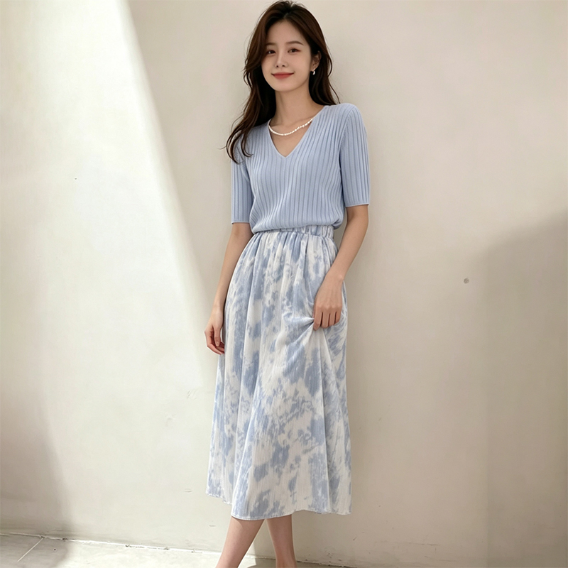 Korean Style A Line Shirt Dress - Completo Estivo 2026: Set Due Pezzi
