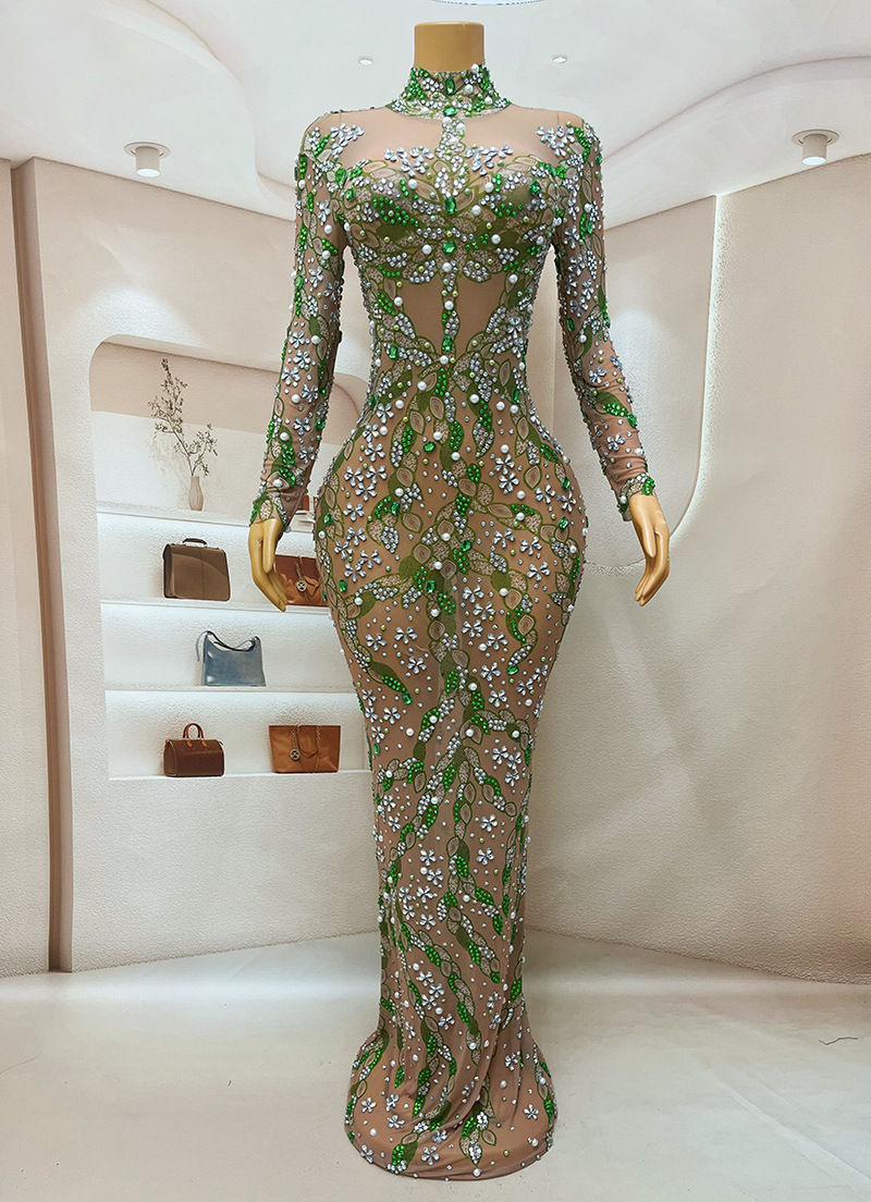 Sparkly Rhinestone Club Party Dress - Uno splendido abito da sera abito