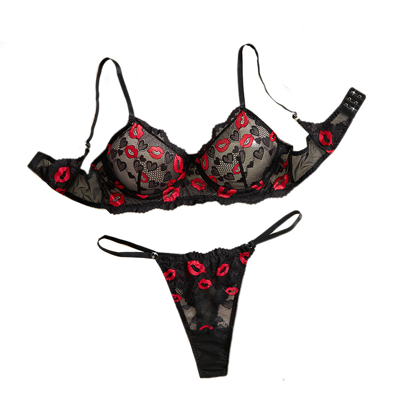 Lingerie - Intimo in pizzo trasparente, set di