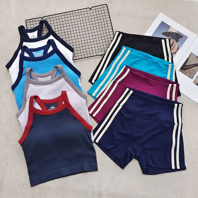 Seamless Ribbed Workout Tank Top - Completo sportivo da donna a costine