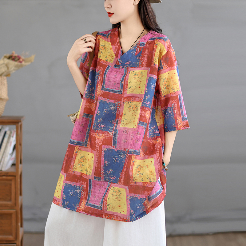 Casual Loose Linen Shirt Dress - Camicia Casual in Cotone e Lino