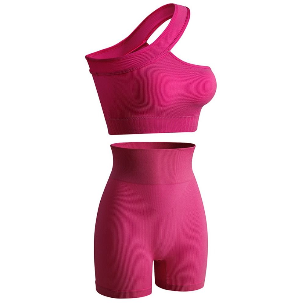 Seamless Ribbed Workout Tank Top - Set da 2 Pezzi Casual Senza