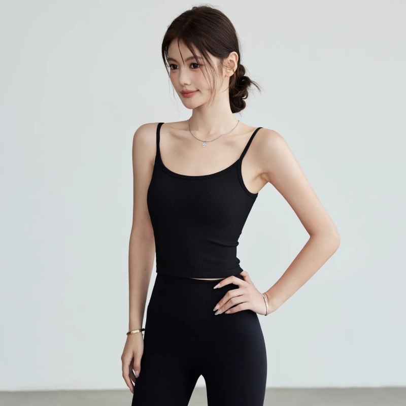 Seamless Ribbed Workout Tank Top - Top sportivo da donna senza cuciture