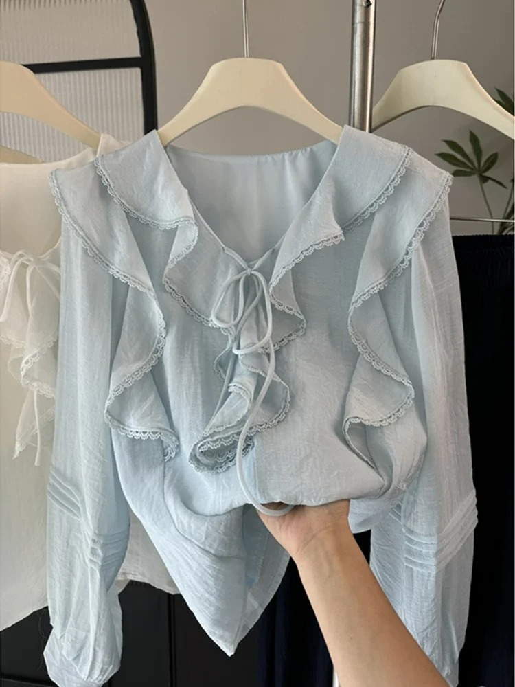 Blouses - Camicetta Chic Francese con Scollo a