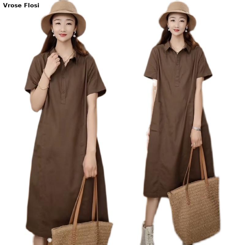 Casual Loose Linen Shirt Dress - Abito donna estate 2024 nuovo arrivo