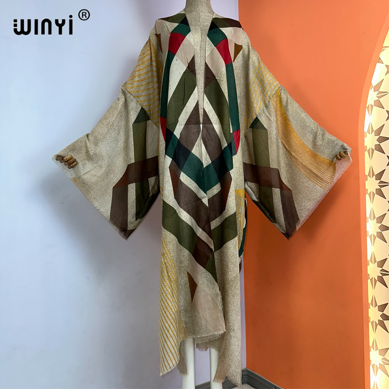 Boho Summer Beach Maxi Dress - WINYI kimono summer boho print caftani