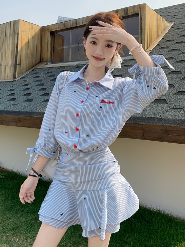 Abito Camicia a Righe Stile Co - Korean Style A Line Shirt Dress recensione e prezzo