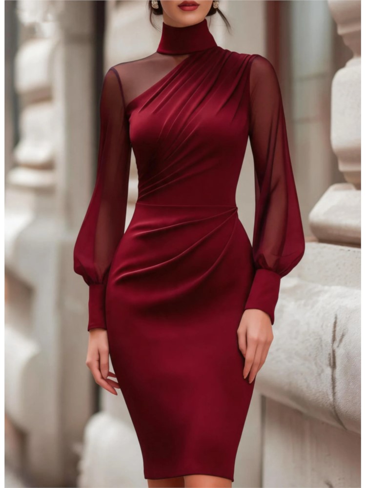 Nuovo Abito Midi Bodycon Elega - Sexy Mesh Sheer Bodycon Dress recensione e prezzo