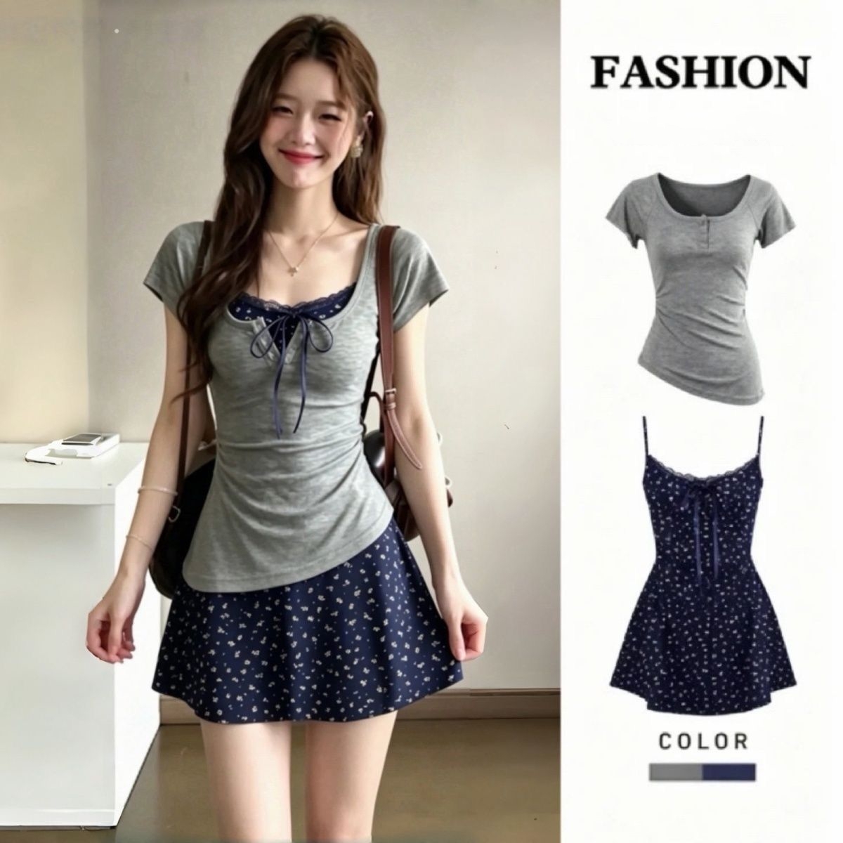 Completo da donna due pezzi: M - Korean Style A Line Shirt Dress recensione e prezzo