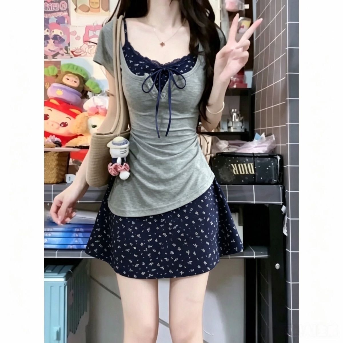 Completo da donna due pezzi: M - Korean Style A Line Shirt Dress recensione e prezzo