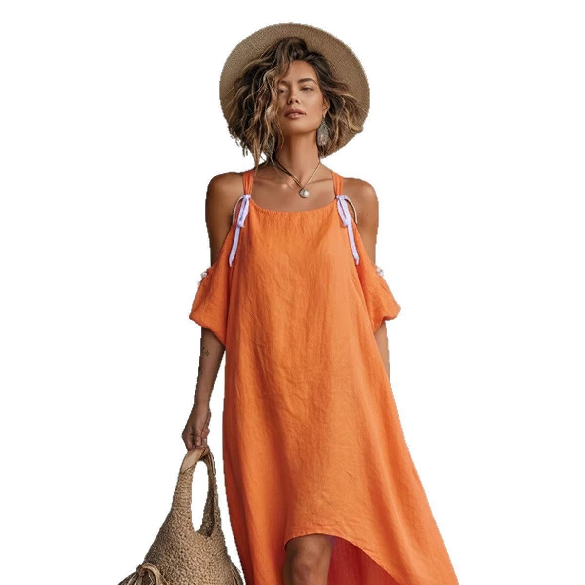 Abito Estivo da Donna con Mani - Off Shoulder Puff Sleeve Sundress recensione e prezzo