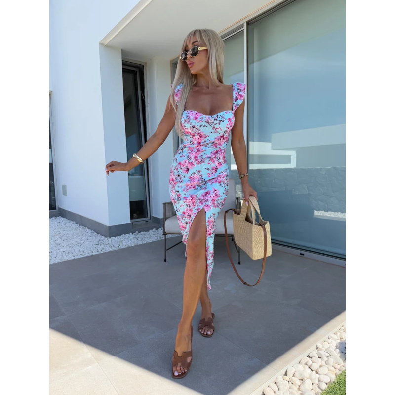 Abito midi floreale con volant - French Vintage Floral Midi Dress recensione e prezzo