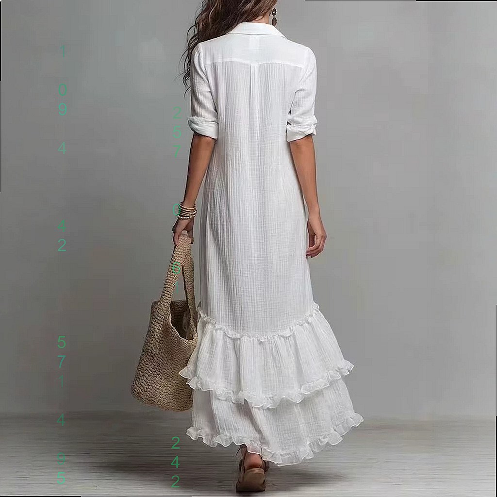 Abito in cotone e lino con sch - Casual Loose Linen Shirt Dress recensione e prezzo