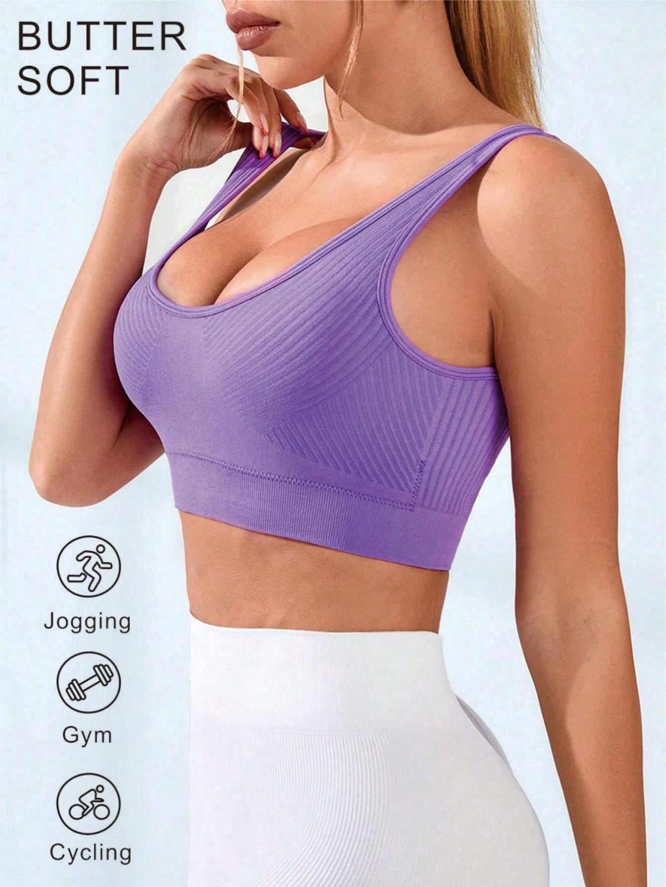 Reggiseno sportivo da donna a  - Seamless Ribbed Workout Tank Top recensione e prezzo