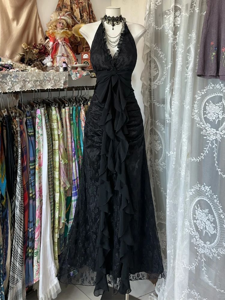 Abito Vintage Y2k Senza Manich - Y2K Backless Halter Mini Dress recensione e prezzo