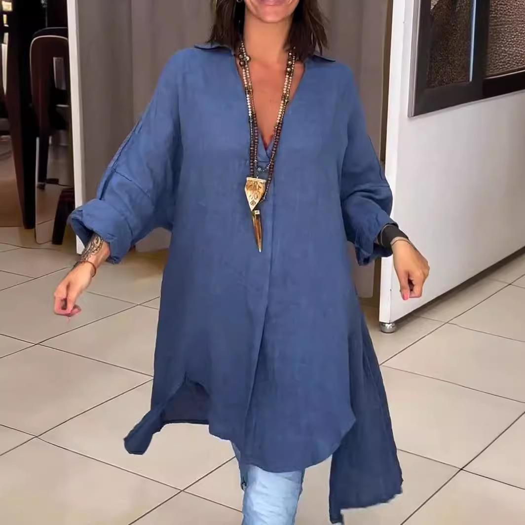 Nuovo Abito Camicia Casual da  - Casual Loose Linen Shirt Dress recensione e prezzo