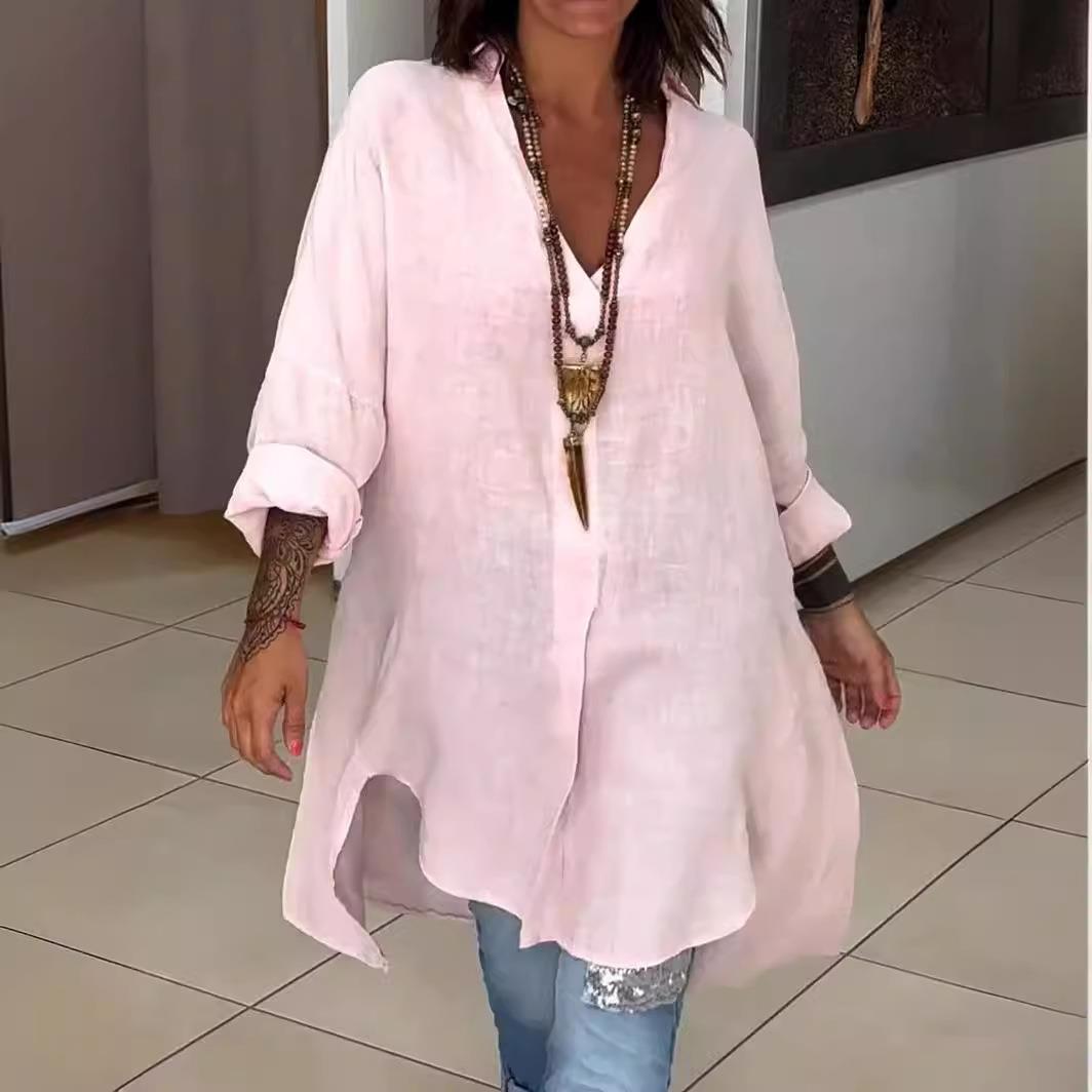 Nuovo Abito Camicia Casual da  - Casual Loose Linen Shirt Dress recensione e prezzo
