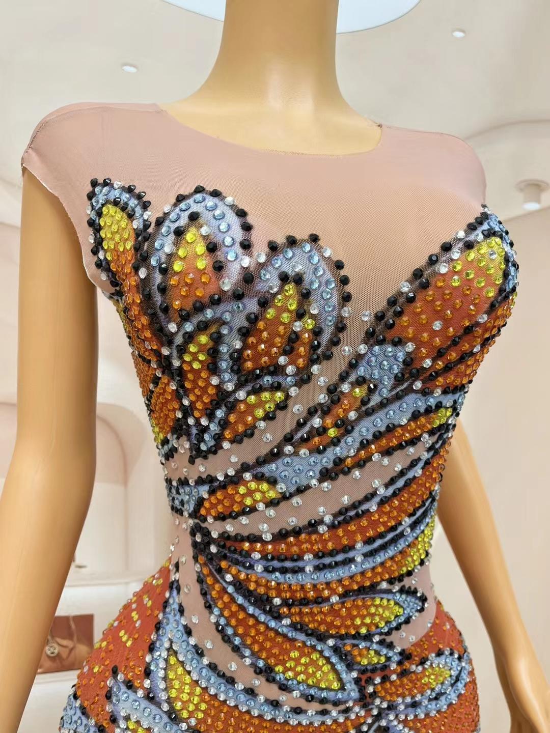 Abito lungo da donna senza man - Sparkly Rhinestone Club Party Dress recensione e prezzo