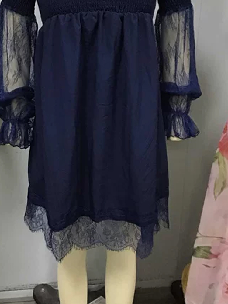 Abito Mini in Pizzo con Spalle - Off Shoulder Puff Sleeve Sundress recensione e prezzo
