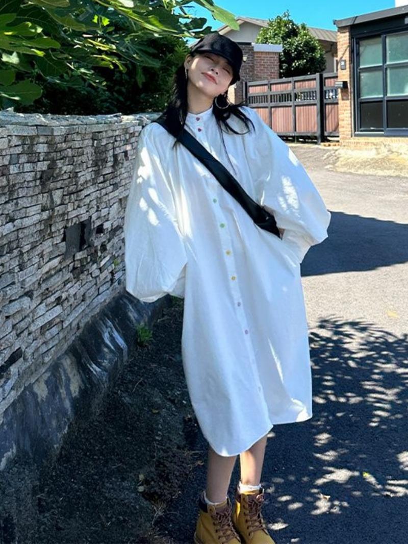 Abito chemisier da donna tagli - Korean Style A Line Shirt Dress recensione e prezzo