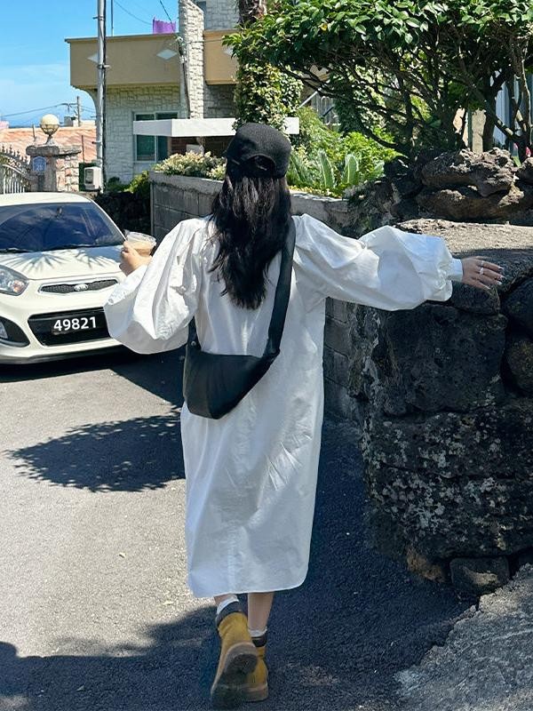Abito chemisier da donna tagli - Korean Style A Line Shirt Dress recensione e prezzo