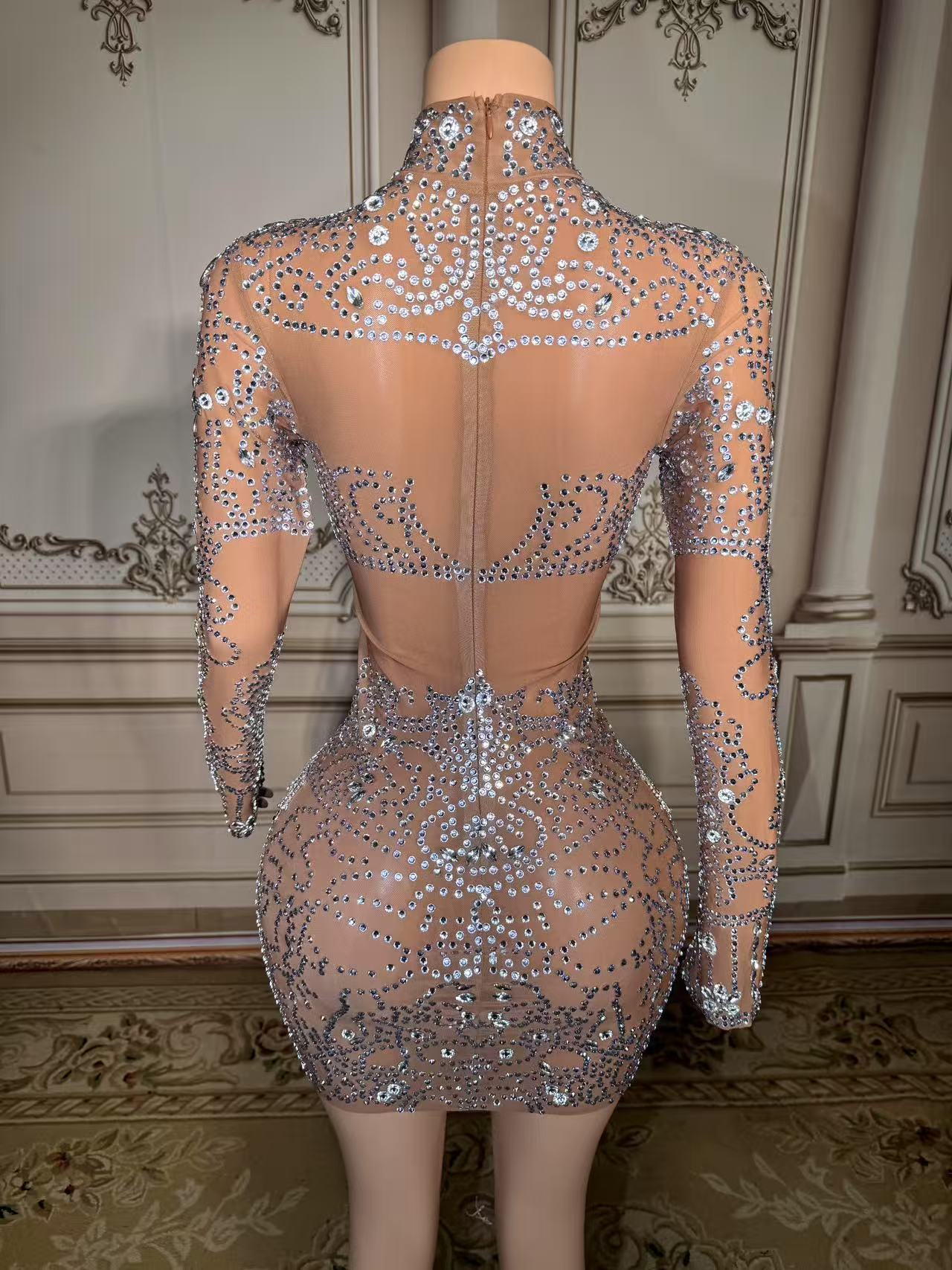 ZD Mini abito scintillante con - Sparkly Rhinestone Club Party Dress recensione e prezzo