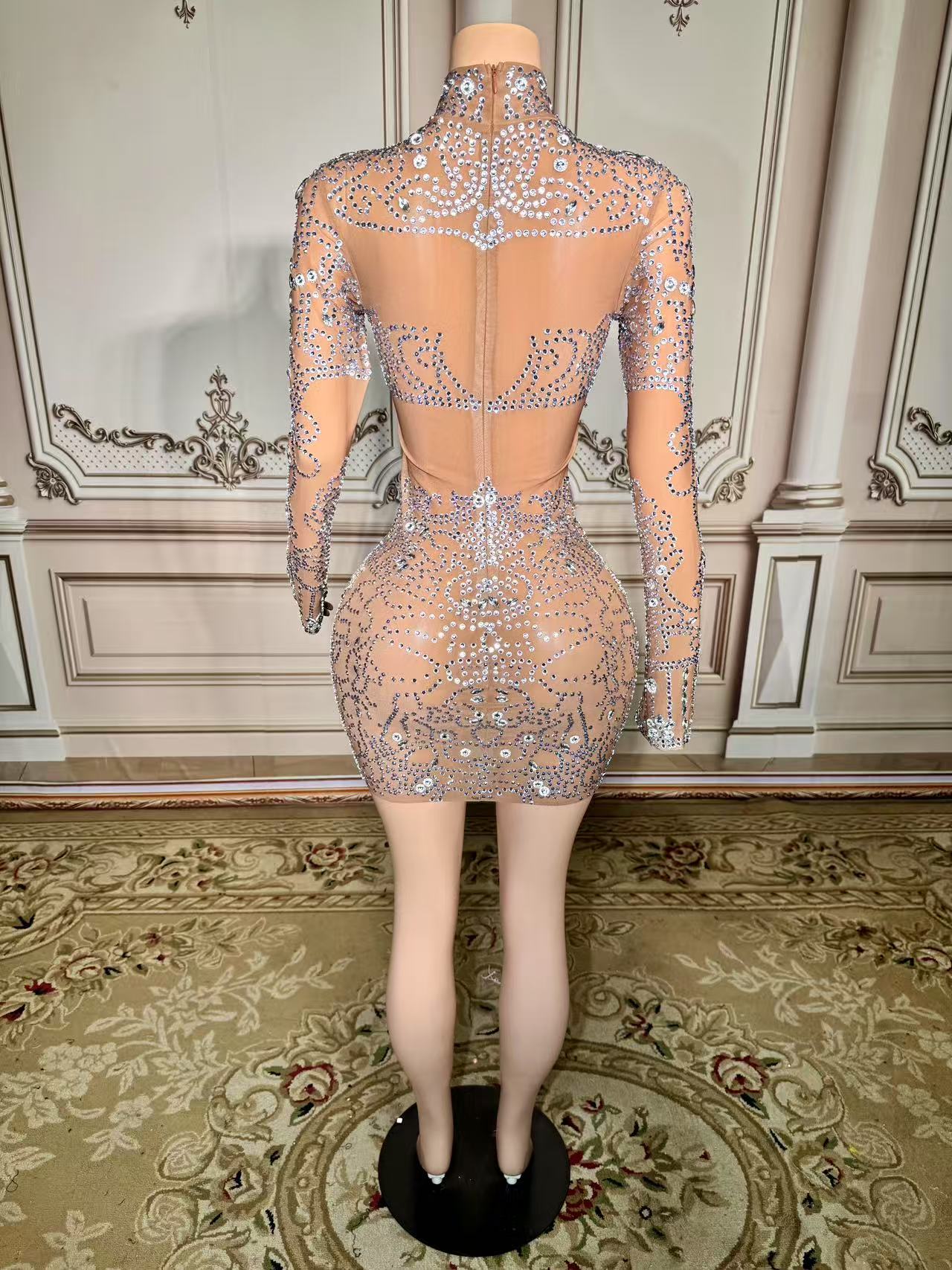 ZD Mini abito scintillante con - Sparkly Rhinestone Club Party Dress recensione e prezzo