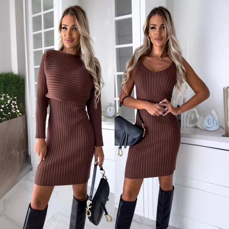 Nuovo Set Autunnale Chic e Sex - Bodycon Long Sleeve Ribbed Dress recensione e prezzo