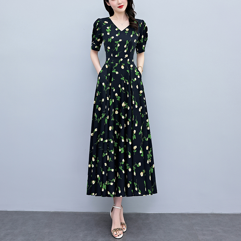 Abito Midi Estivo da Donna a M - French Vintage Floral Midi Dress recensione e prezzo