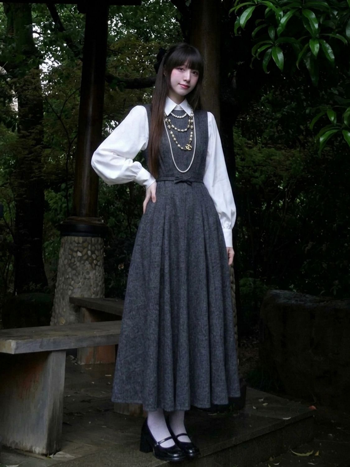 Set Abito 2 Pezzi Stile Hepbur - Korean Style A Line Shirt Dress recensione e prezzo
