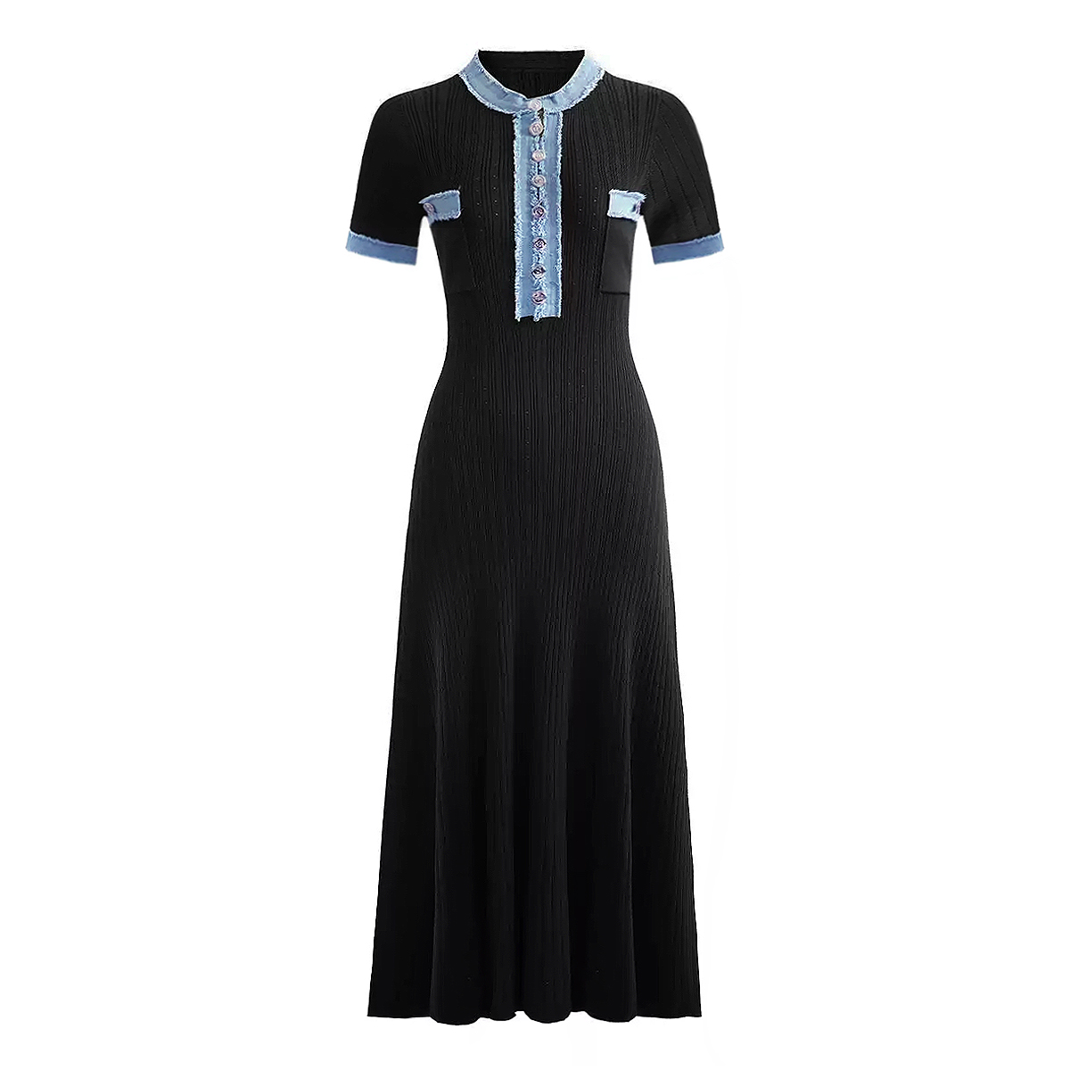 Abito lungo a sirena in maglia - Bodycon Long Sleeve Ribbed Dress recensione e prezzo
