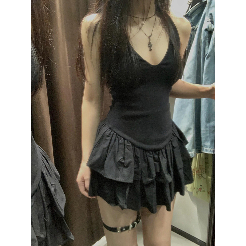 MEXZT Y2K Mini Abito Nero Donn - Y2K Backless Halter Mini Dress recensione e prezzo