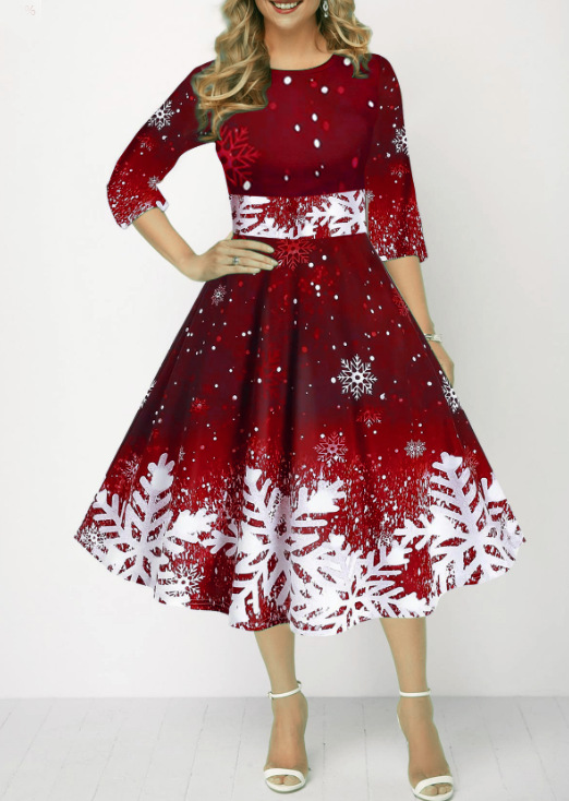 Abiti natalizi invernali da do - French Vintage Floral Midi Dress recensione e prezzo