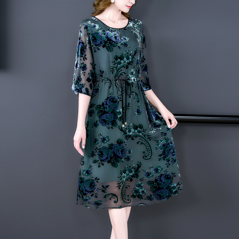 Abito longuette in seta florea - French Vintage Floral Midi Dress recensione e prezzo