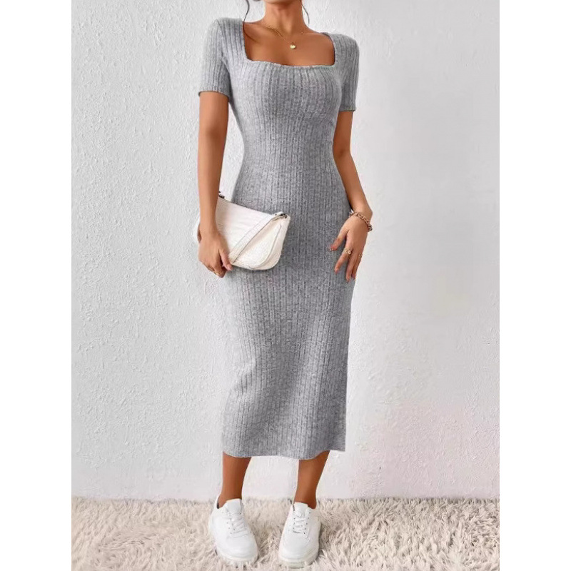 Abito Midi Vintage a Coste per - Bodycon Long Sleeve Ribbed Dress recensione e prezzo