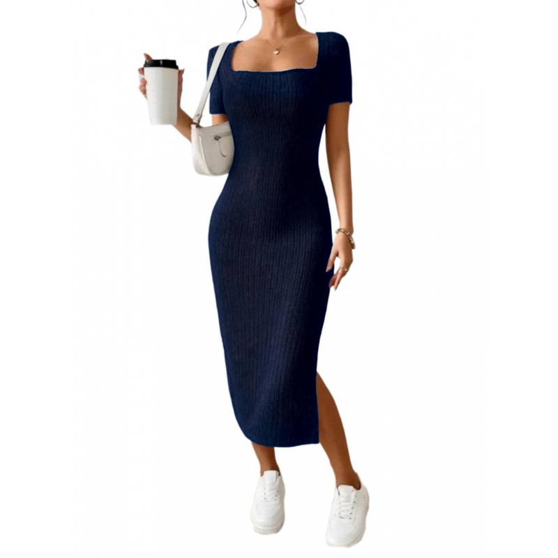 Abito Midi Vintage a Coste per - Bodycon Long Sleeve Ribbed Dress recensione e prezzo