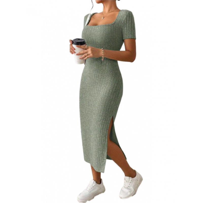 Abito Midi Vintage a Coste per - Bodycon Long Sleeve Ribbed Dress recensione e prezzo