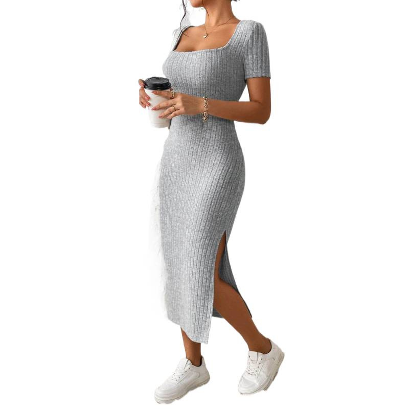 Abito Midi Vintage a Coste per - Bodycon Long Sleeve Ribbed Dress recensione e prezzo