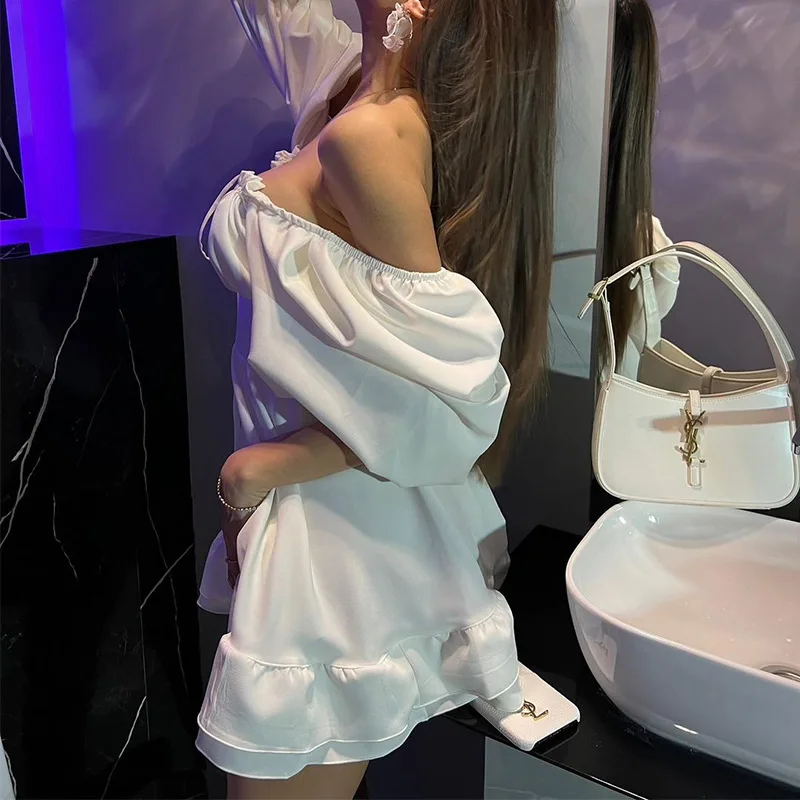 Mini Abiti Estivi da Donna con - Off Shoulder Puff Sleeve Sundress recensione e prezzo